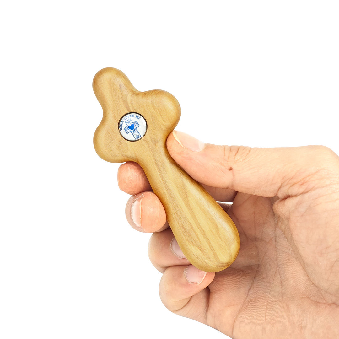 Christian Art Creative Style Olive Wood Handheld Cross Prayer Tool