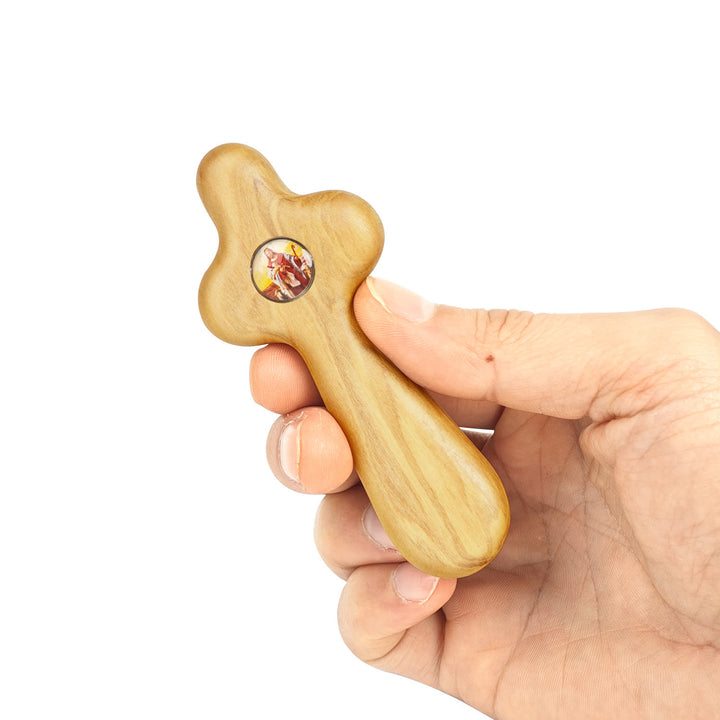 Christian Art Creative Style Olive Wood Handheld Cross Prayer Tool