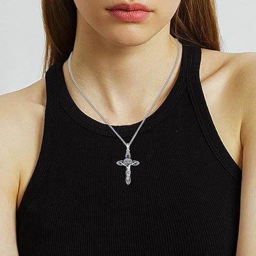 Christian Art Classic Crafted Style St. Benedict Crucifix Colorful Pendant Protective Necklace