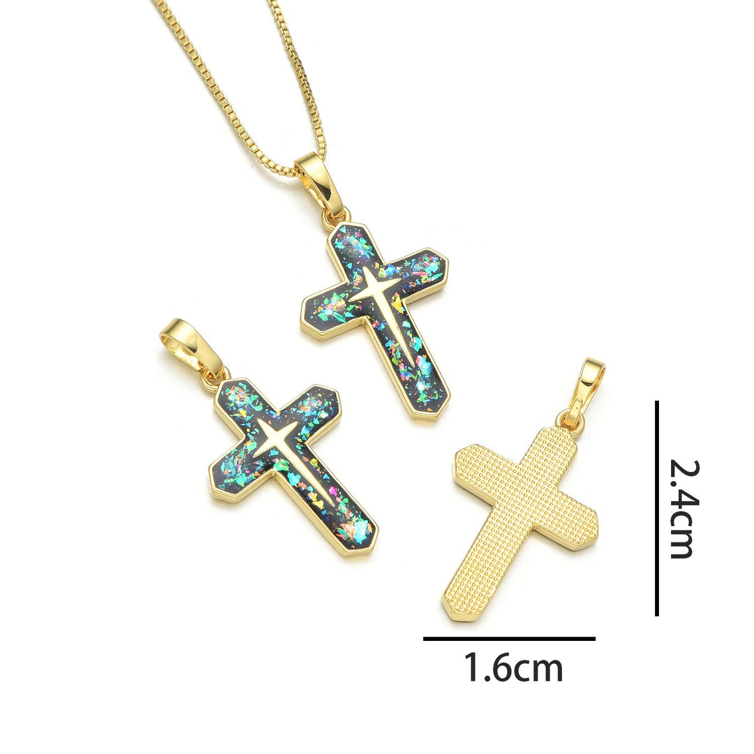 Christian Art Minimalist Style Crucifixion Coppering Pendant Necklace