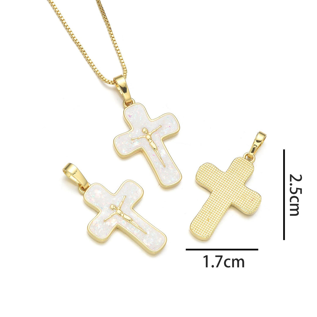 Christianartworkshop Minimalist Style Crucifixion Coppering Pendant Necklace