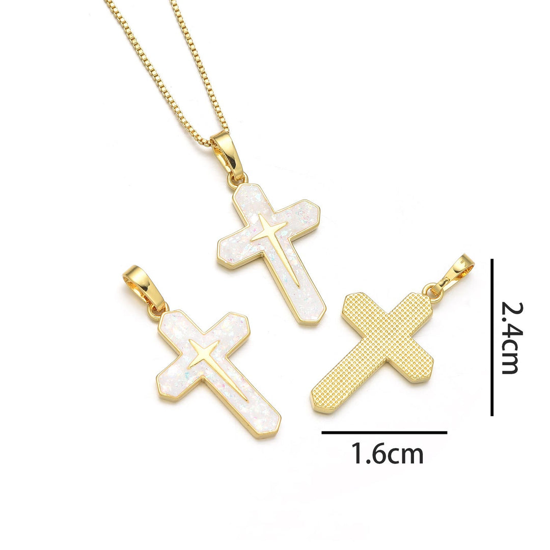 Christianartworkshop Minimalist Style Crucifixion Coppering Pendant Necklace