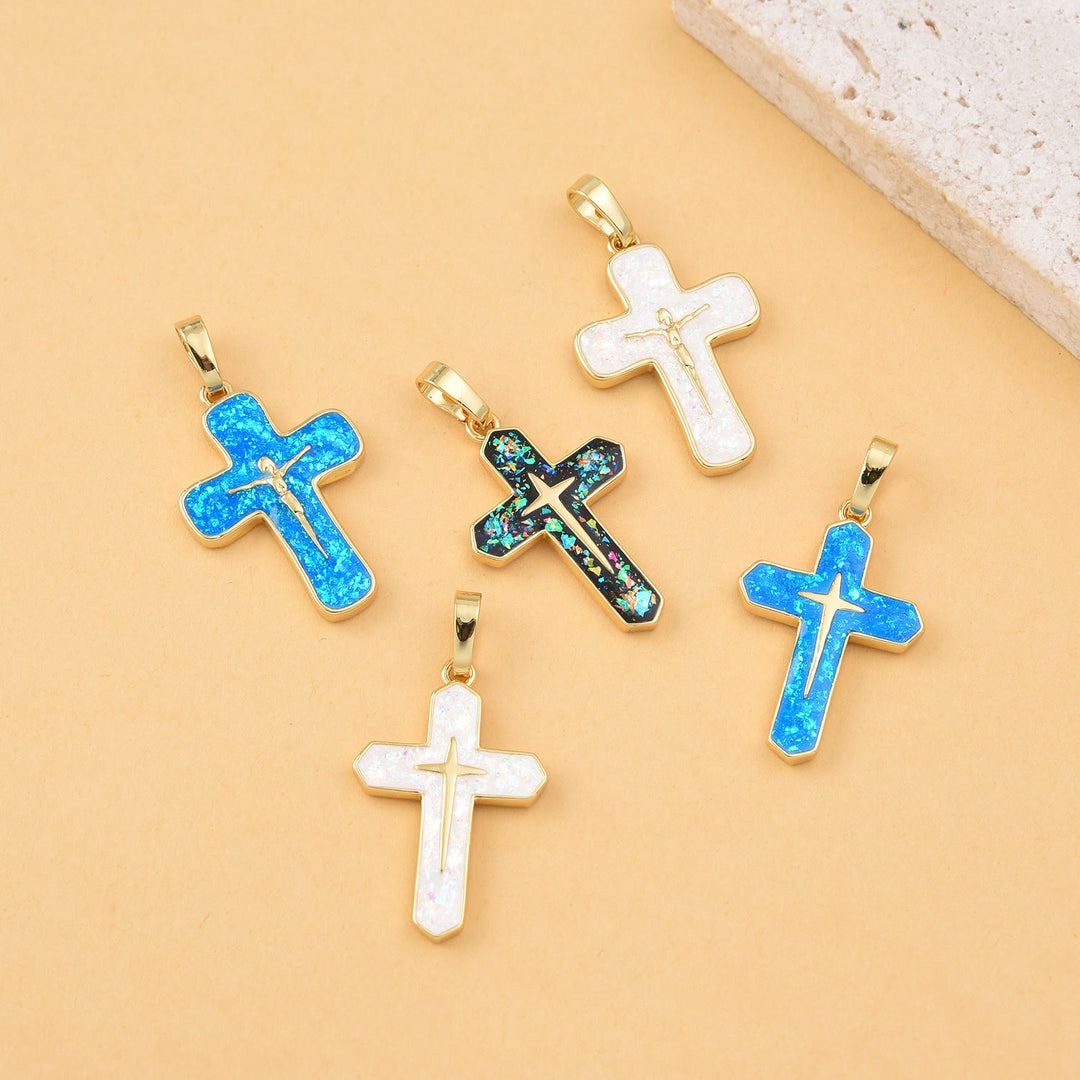 Christian Art Minimalist Style Crucifixion Coppering Pendant Necklace