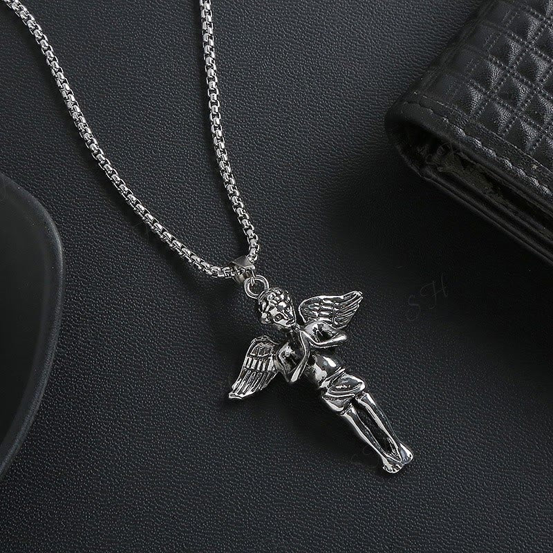 Christianartworkshop Retro Hip-hop Style Short Wings Angel Alloy