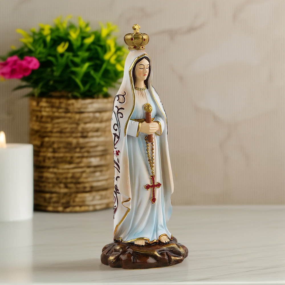 Christianartworkshop Classic Style Our Lady of Fatima for Home Prayer Corner Desktop Ornaments