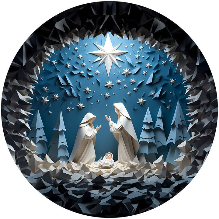 Christianartworkshop Blue Series 10 Styles Nativity Festive Decor Hanging Ornaments H