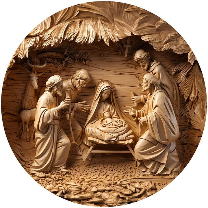 Christianartworkshop Brown Series 8 Styles Christ Nativity Festive Decor Hanging Ornaments G