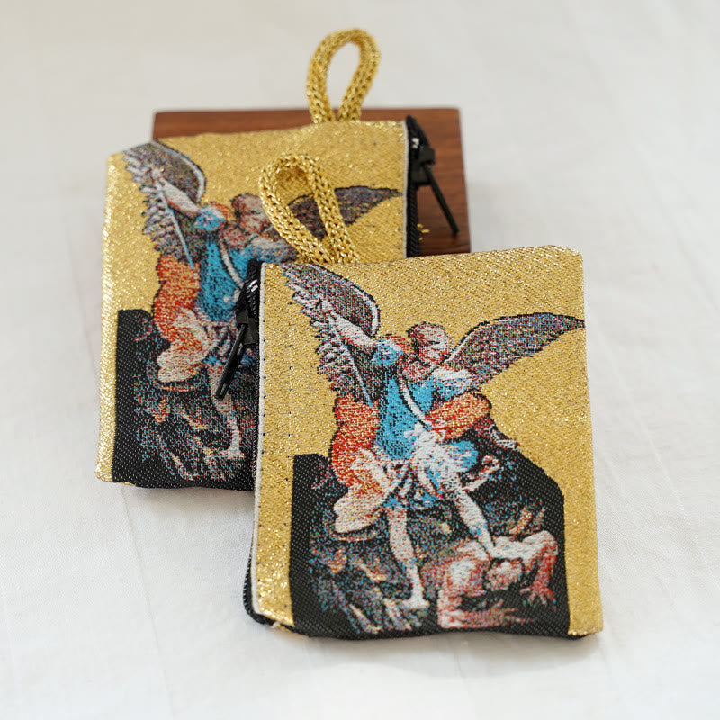 Christianartworkshop Retro Classic Style Holy Saint Icon Cotton Double-sided Pattern Jewelry Pouches