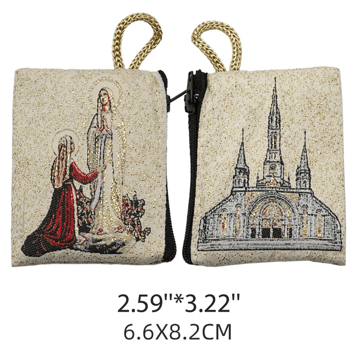 Christianartworkshop Retro Classic Style Holy Saint Icon Cotton Double-sided Pattern Jewelry Pouches