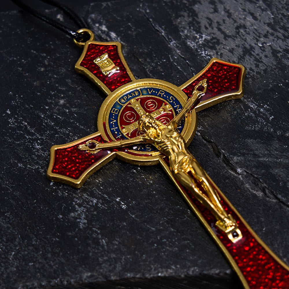 Christianartworkshop Classic Style Red/Blue Crafted Crucifix Big Size Pendant Necklace(5 color) - image 8