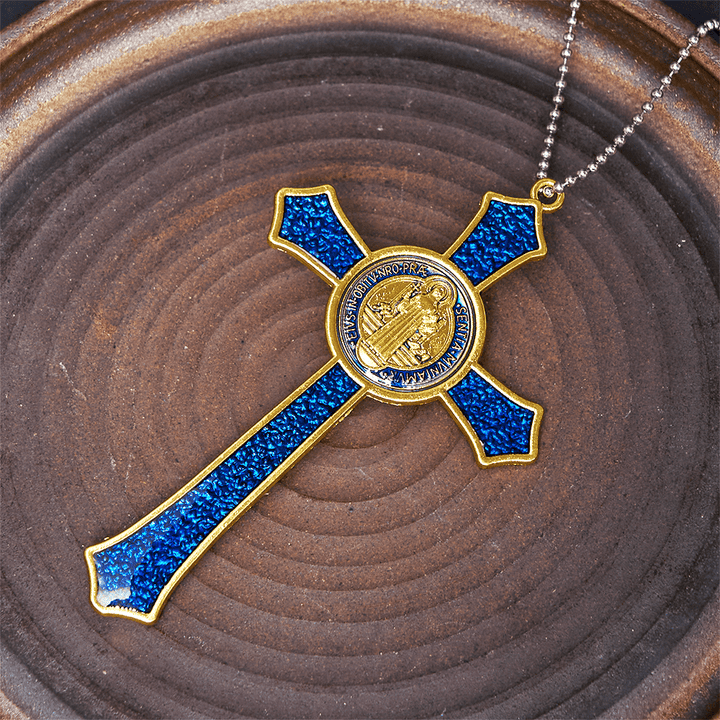 Christianartworkshop Classic Style Red/Blue Crafted Crucifix Big Size Pendant Necklace(5 color) - image 5