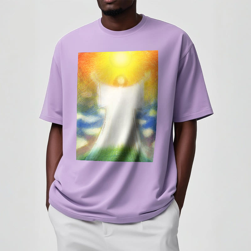 Christianartworkshop Art Style the Radiant Christ Divine Ascension Short Sleeve Washed T-shirt