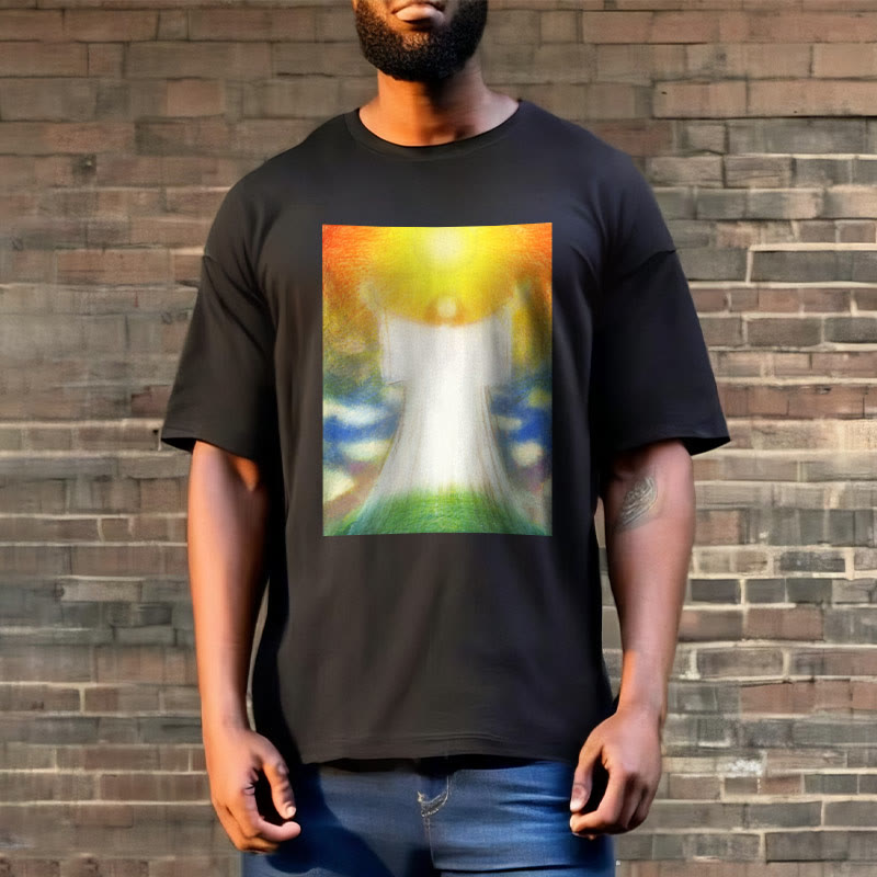 Christianartworkshop Art Style the Radiant Christ Divine Ascension Short Sleeve Washed T-shirt