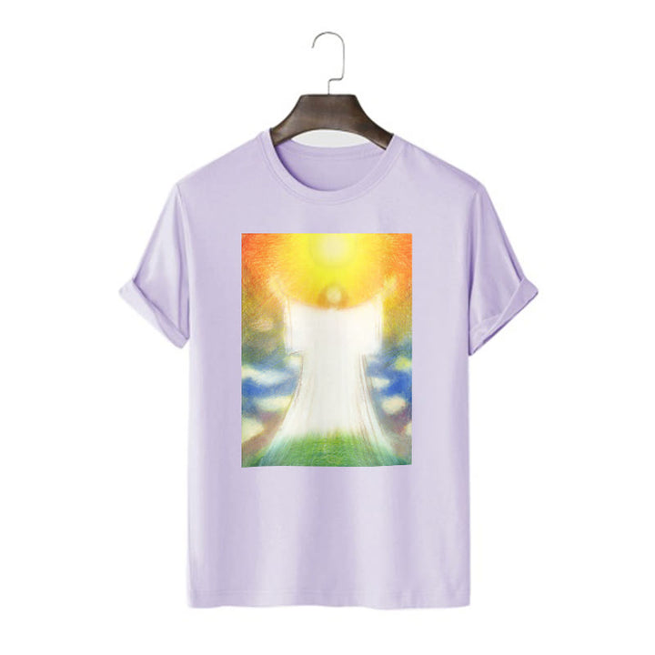 Christianartworkshop Art Style the Radiant Christ Divine Ascension Short Sleeve Washed T-shirt