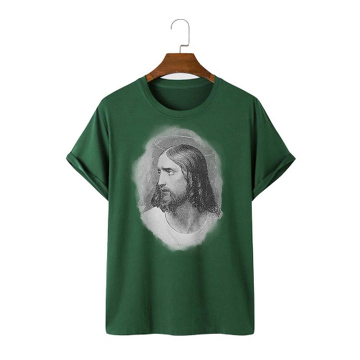 Christianartworkshop Retro Style the Halo Jesus Short Sleeve Washed T-shirt