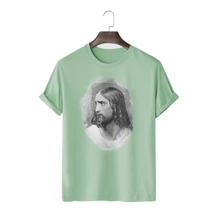 Christianartworkshop Retro Style the Halo Jesus Short Sleeve T-shirt - Light Green - 2XL - image 12