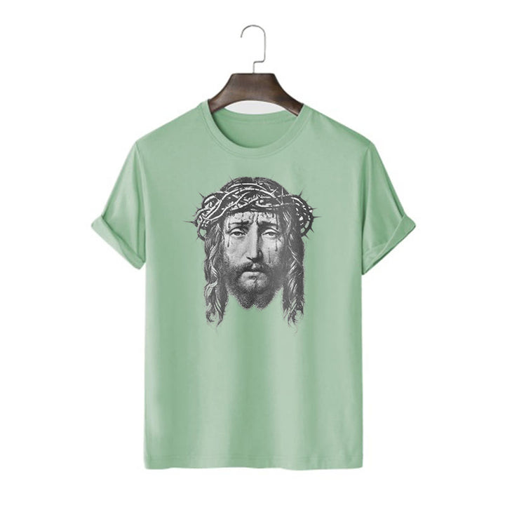 Christianartworkshop Retro Style Crown of Thorns Short Sleeve Washed T-shirt