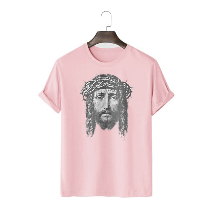 Christianartworkshop Retro Style Crown of Thorns Short Sleeve Washed T-shirt