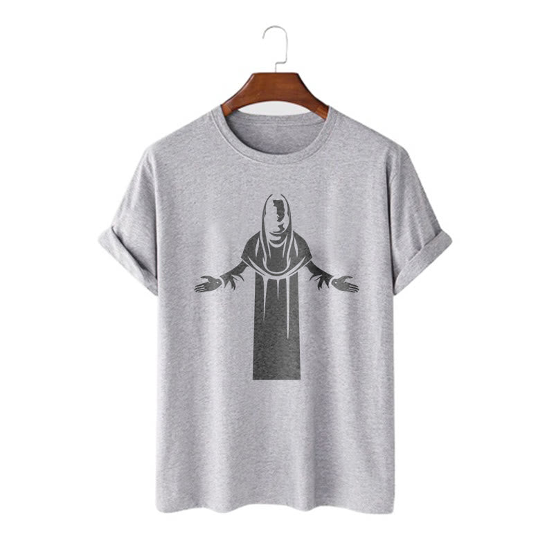 Christianartworkshop Minimalist Style Divine Embrace Short Sleeve Washed T-shirt