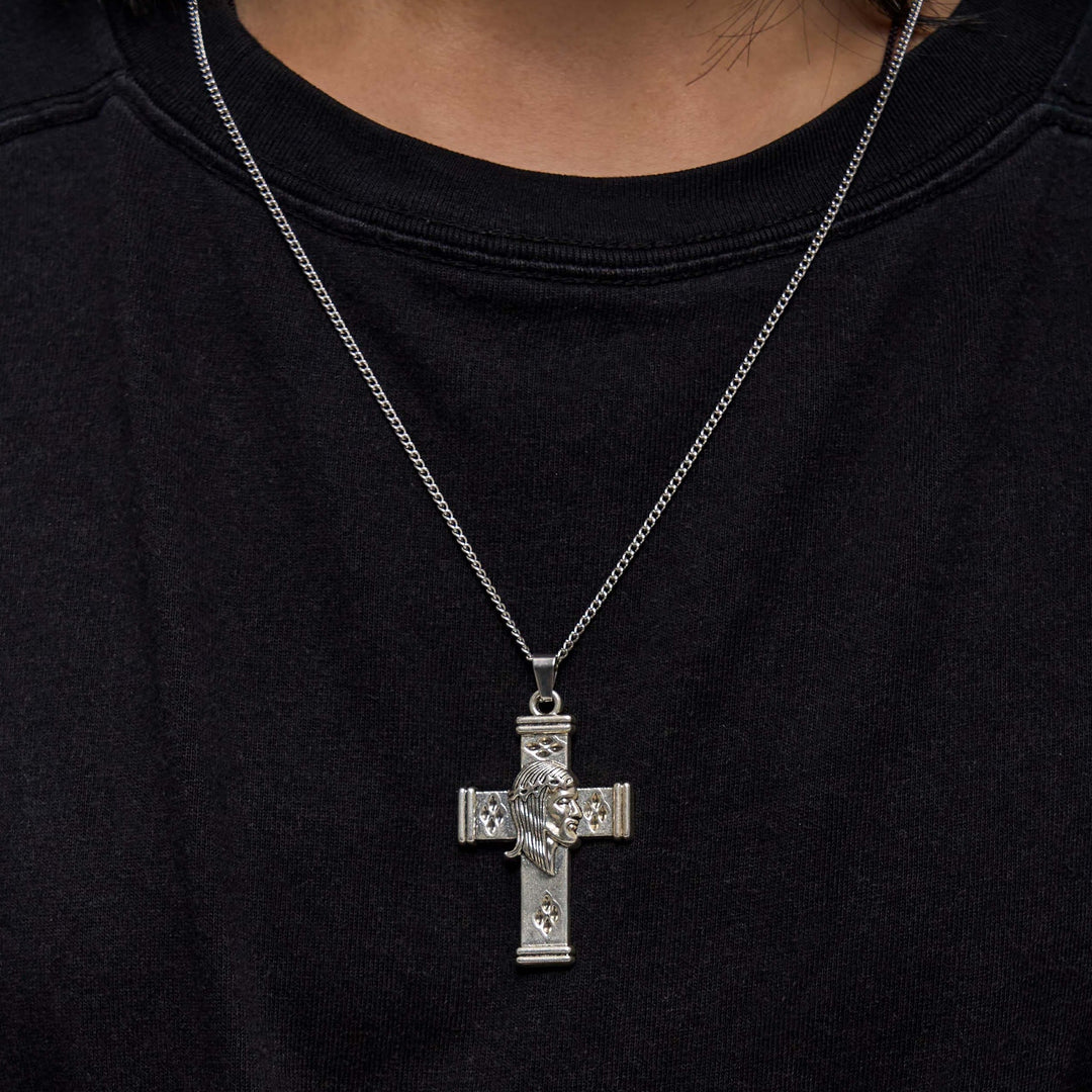 FREE Today: Christianartworkshop Retro Style Jesus Icon Cross Protection Pendant Necklace