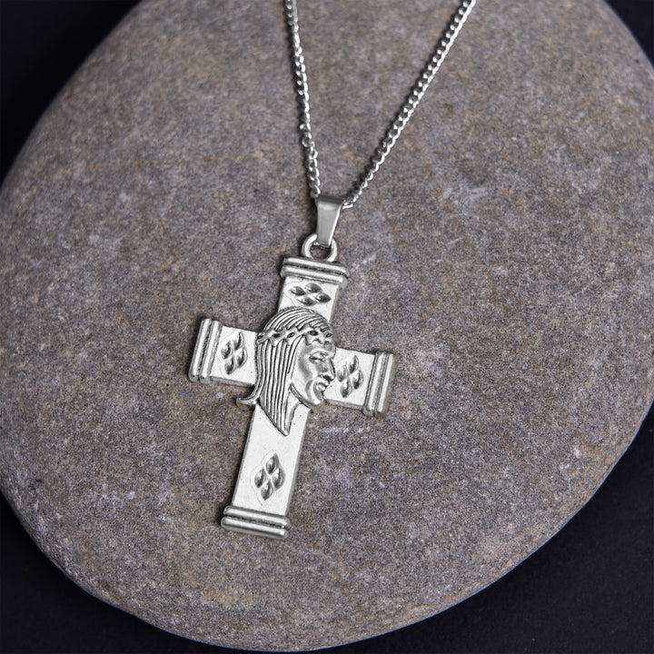 Christianartworkshop Retro Style Jesus Icon Cross Protection Pendant Necklace