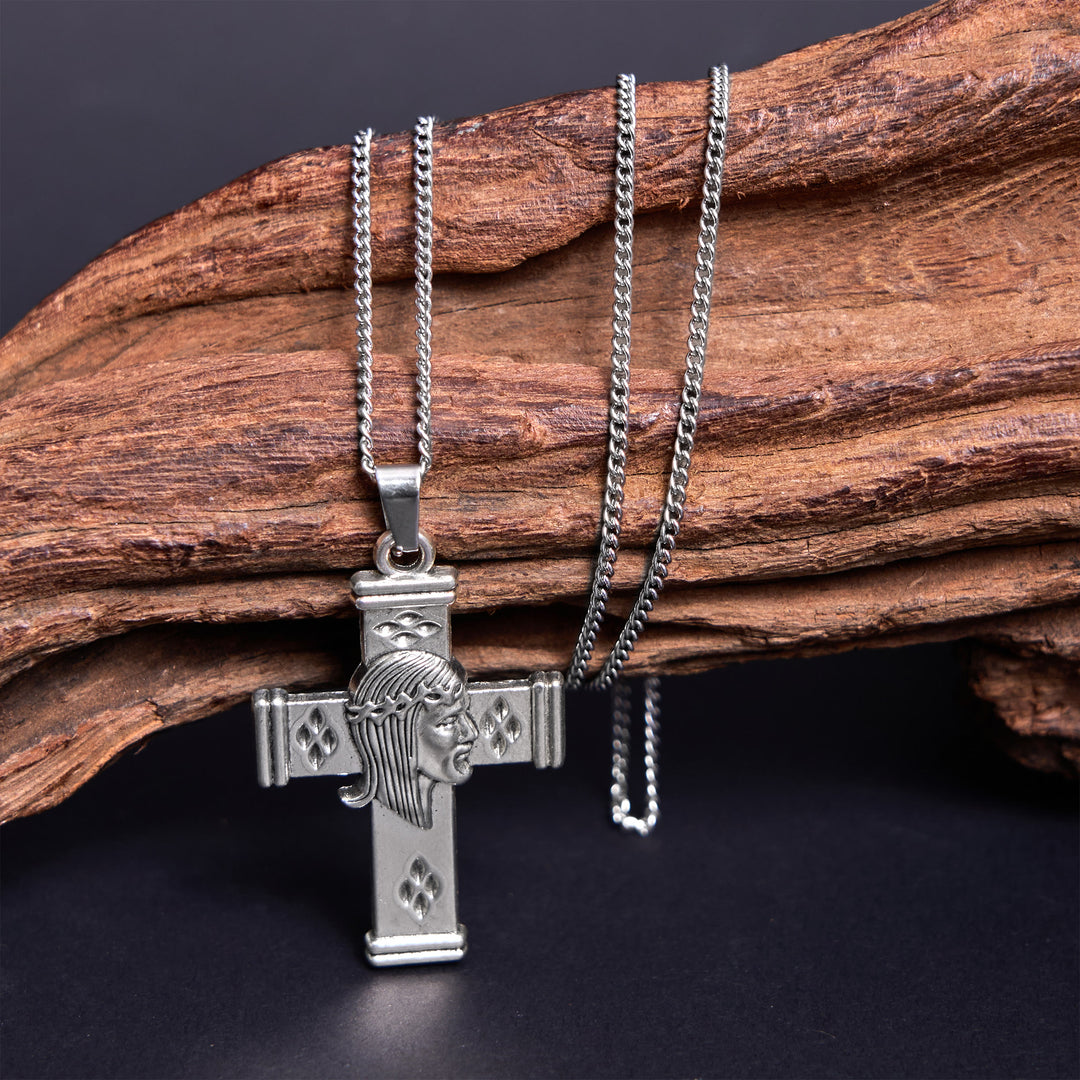 FREE Today: Christianartworkshop Retro Style Jesus Icon Cross Protection Pendant Necklace