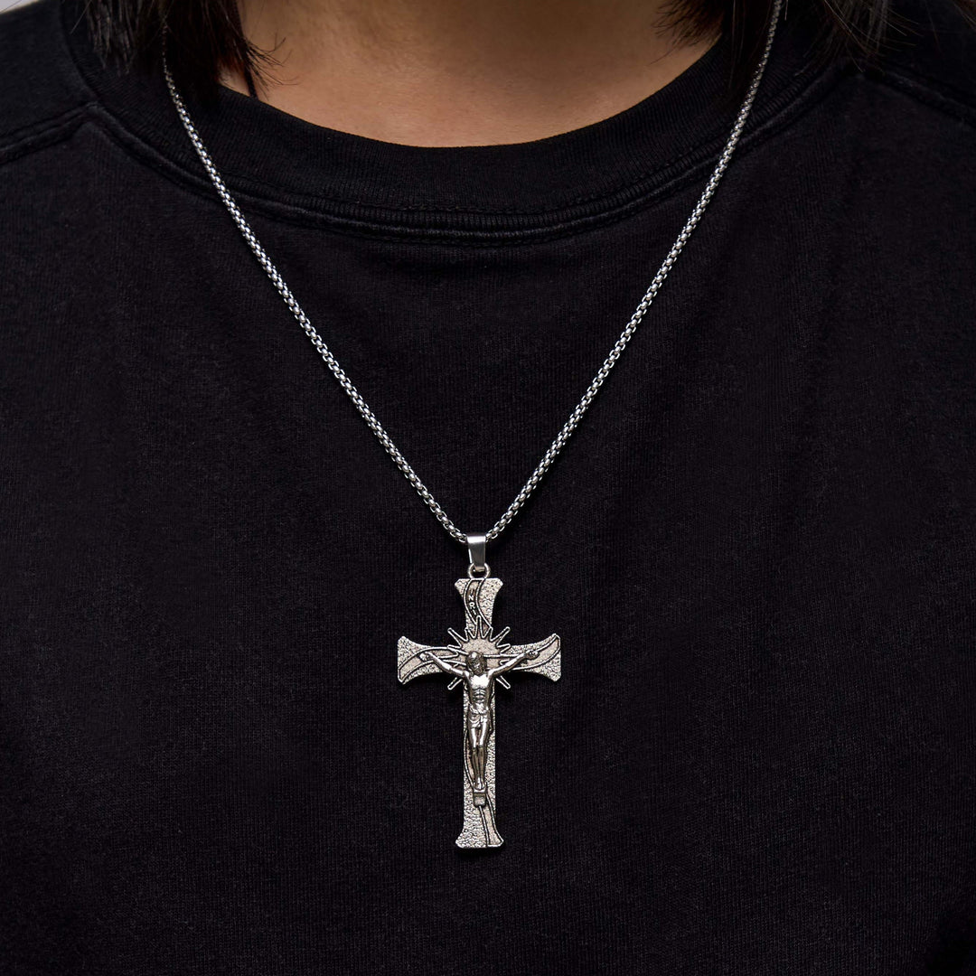 Christianartworkshop Classic Retro Style Jesus Cross Crucifix Alloy Pendant Necklace