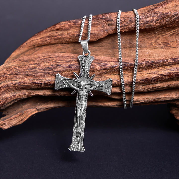 Christianartworkshop Classic Retro Style Jesus Cross Crucifix Alloy Pendant Necklace