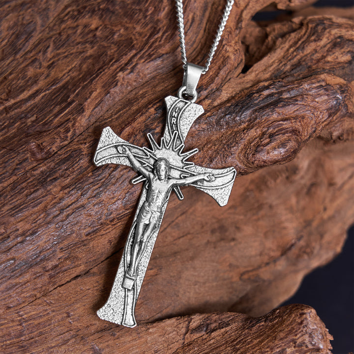 Christianartworkshop Classic Retro Style Jesus Cross Crucifix Alloy Pendant Necklace