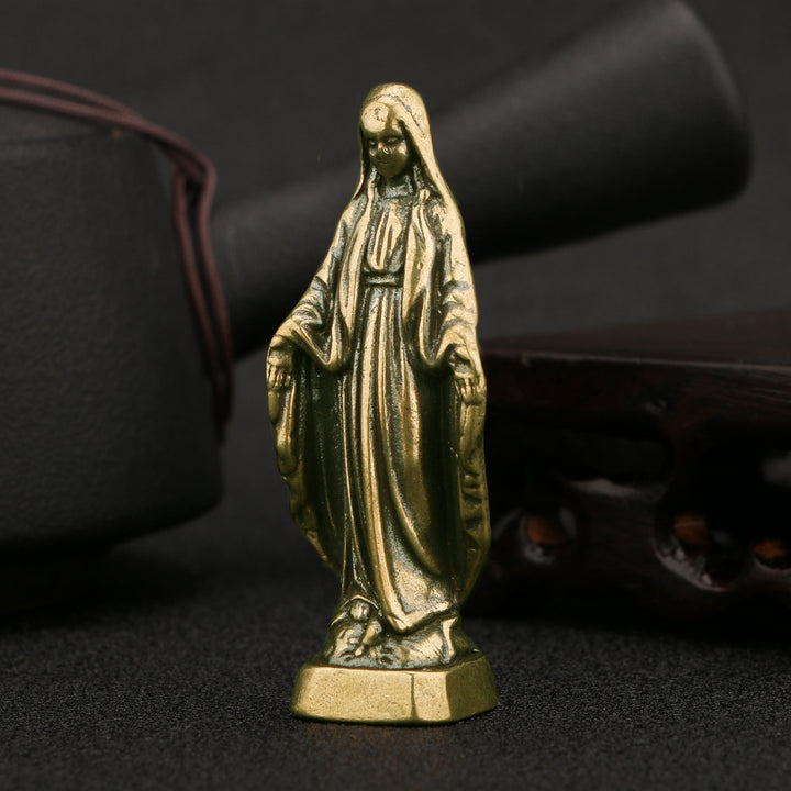 Christianartworkshop Retro Style Brass Stereoscopic Bronze Our Lady of Grace Desktop Decorations Ornament