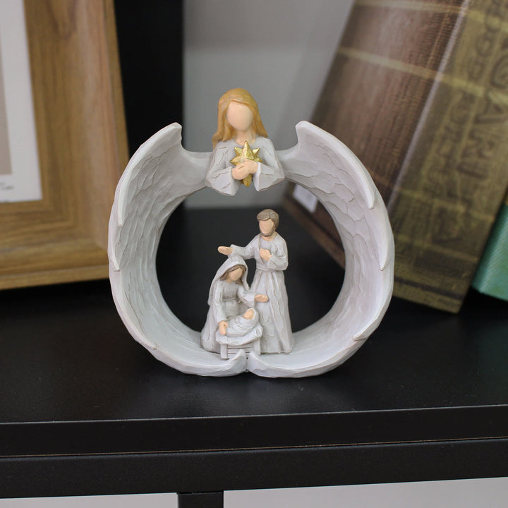 Christianartworkshop Classic Style Resin Nativity Scene Lamp Desktop Decorations Ornament