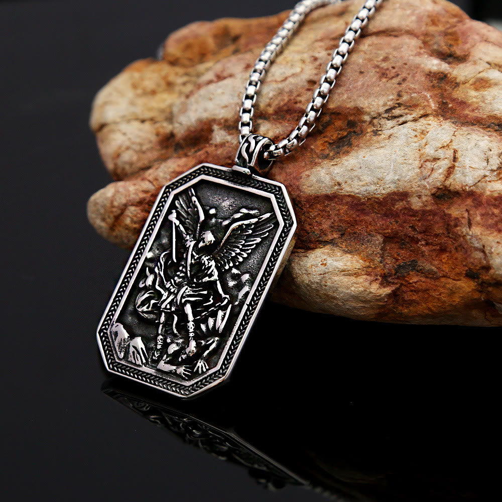FREE Today: Classic Style St. Michael the Archangel Protection Stainless Steel Pendant Necklace - image 4