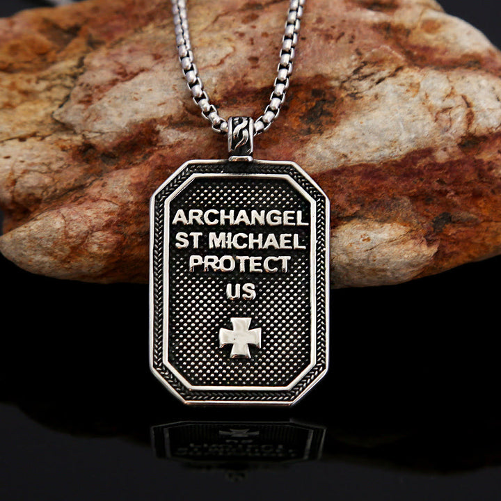 Christianartworkshop Classic Style St. Michael the Archangel Protection Stainless Steel Pendant Necklace