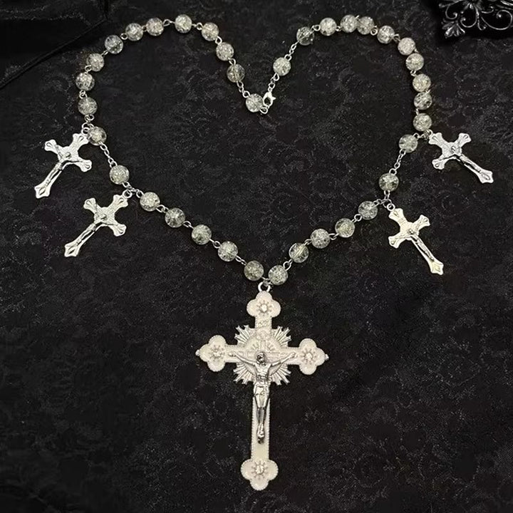 Christianartworkshop Gothic Style Mysterious Crucifix Pendant Clavicle Chain Necklace