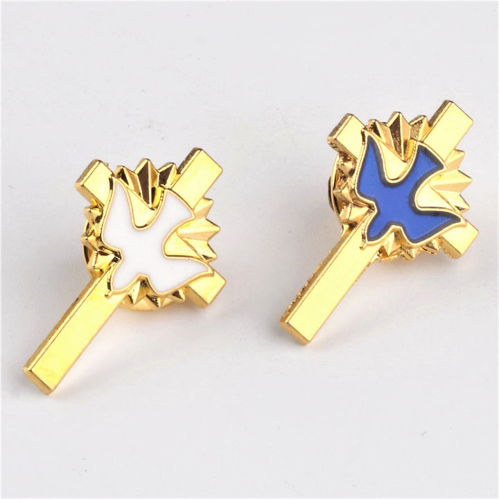 Christianartworkshop 4pcs/set Retro Style Holy Spirit Cross Anti-exposure Pin Fashion Religion Brooch