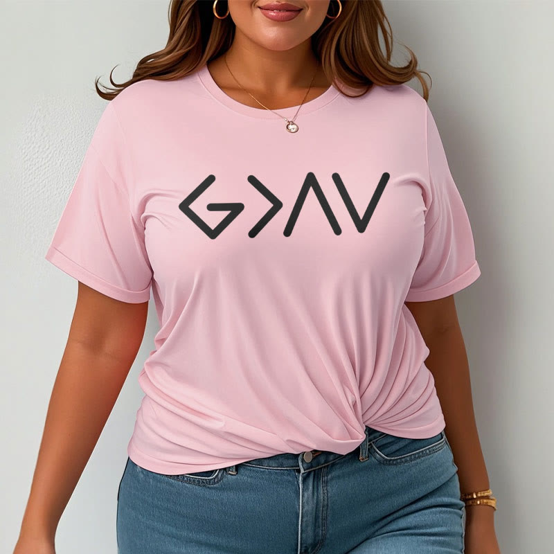 Christianartworkshop Minimalist Style Faith-Inspired God Is Greater Short Sleeve T-shirt - image 14