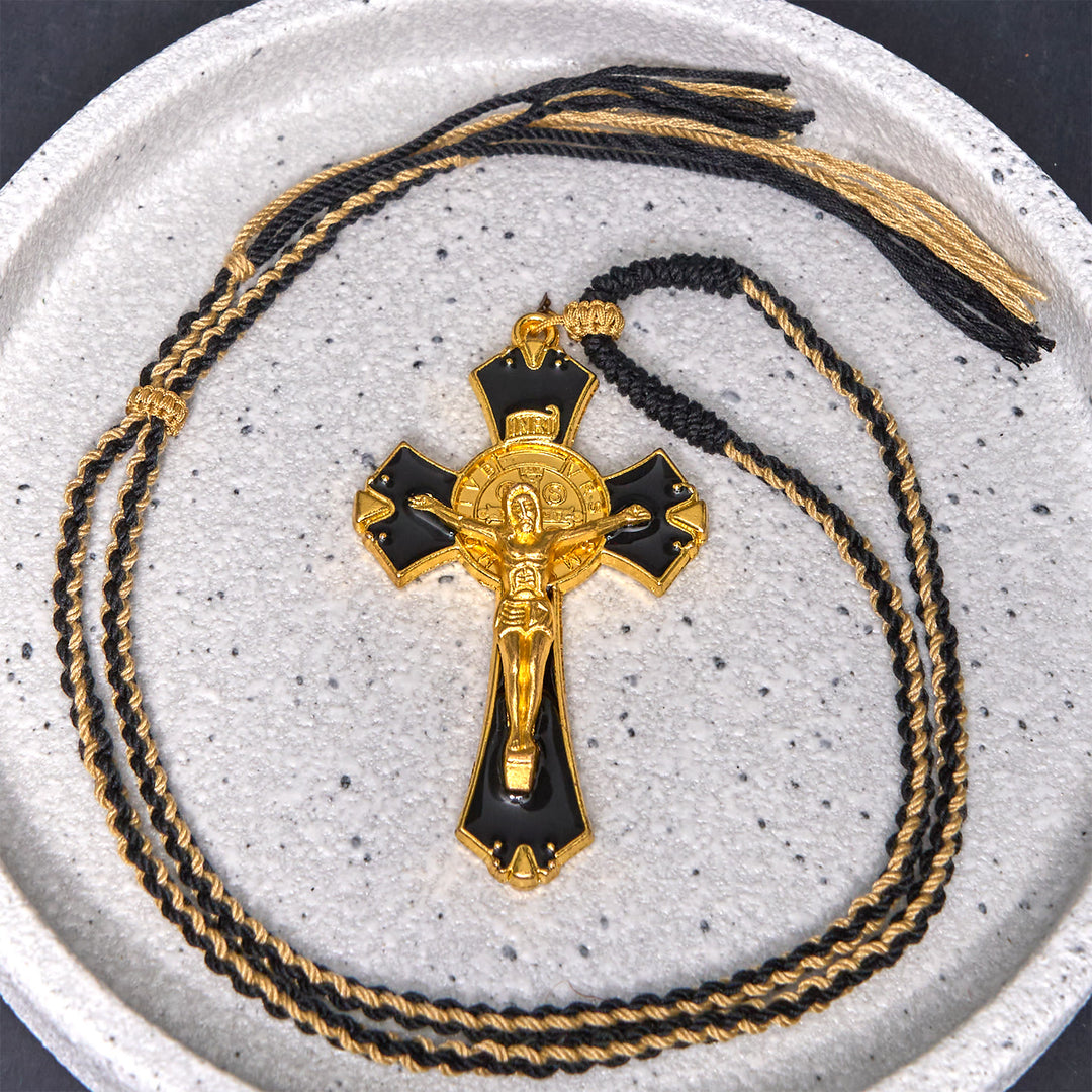 FREE Today: Classic Byzantine Style Retro St. Benedict Medal Crucifix Pendant Necklace