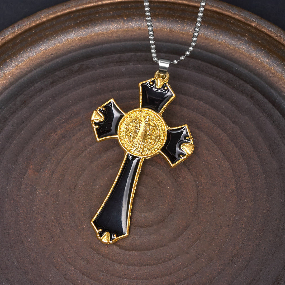 FREE Today: Classic Byzantine Style Retro St. Benedict Medal Crucifix Pendant Necklace