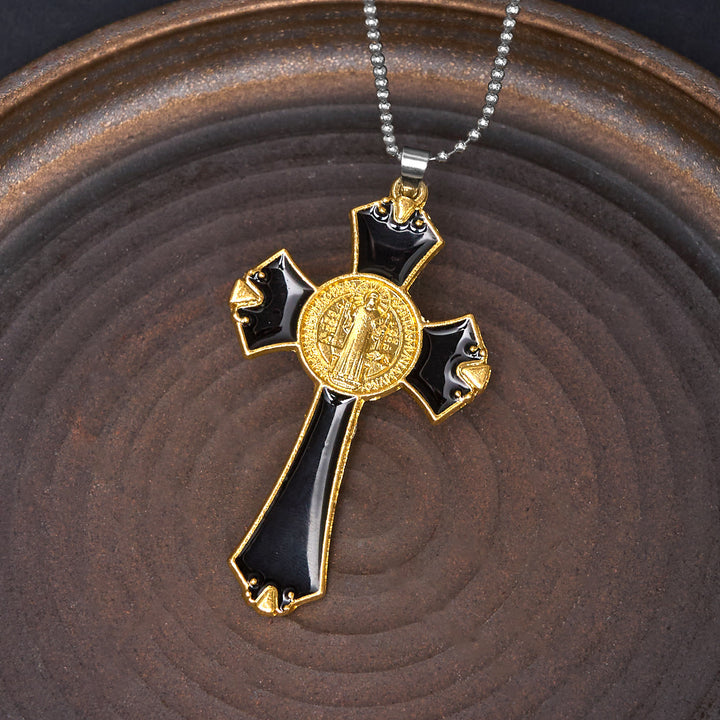 FREE Today: Classic Byzantine Style Retro St. Benedict Medal Crucifix Pendant Necklace