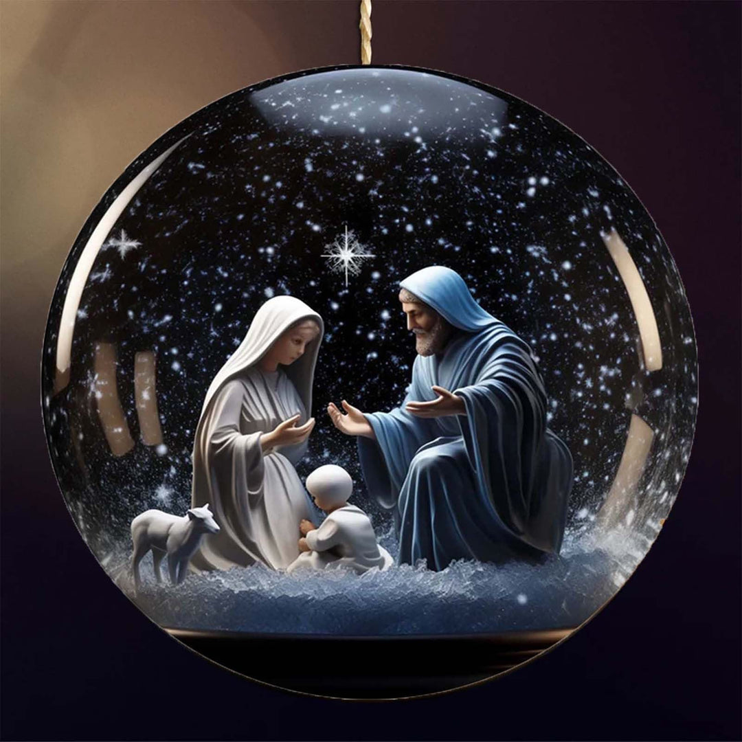 Christianartworkshop Classic Colored Style Starry Sky Nativity Scene Acrylic Pendant Christmas Nativity Hanging Ornaments - Ceramics - image 0