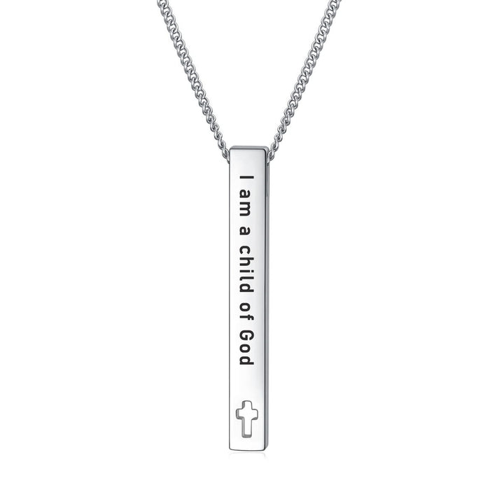 Christianartworkshop Minimalist Design Style Bible Verse Strength Faith Inspiration Pendant Necklace (8 Verses)