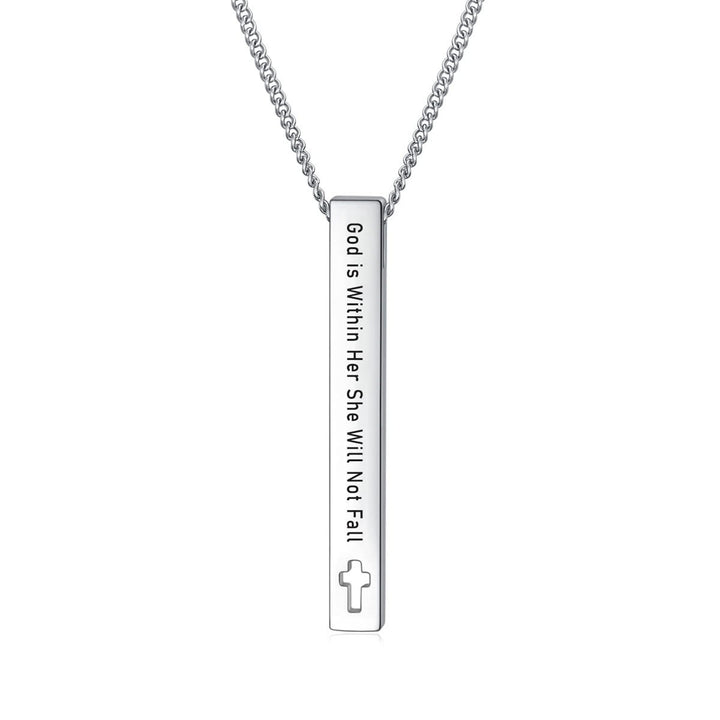 Christianartworkshop Minimalist Design Style Bible Verse Strength Faith Inspiration Pendant Necklace (8 Verses)