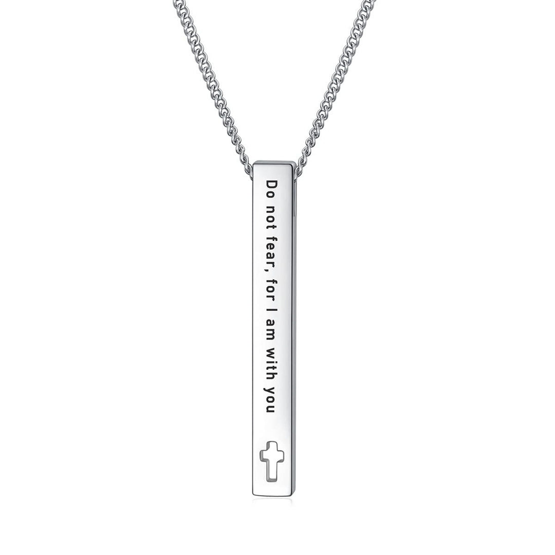 Christianartworkshop Minimalist Design Style Bible Verse Strength Faith Inspiration Pendant Necklace (8 Verses)