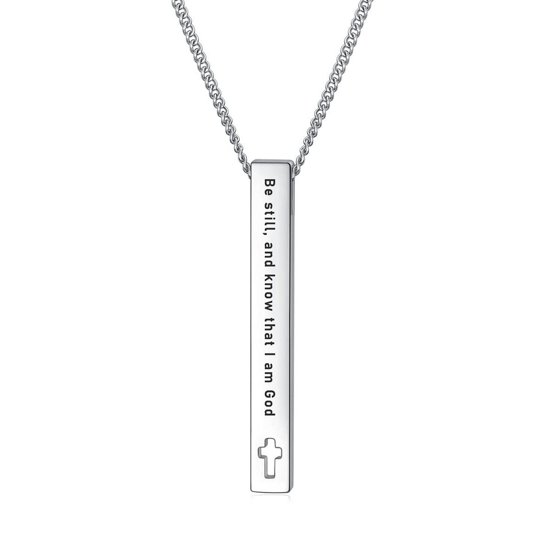 Christianartworkshop Minimalist Design Style Bible Verse Strength Faith Inspiration Pendant Necklace (8 Verses)