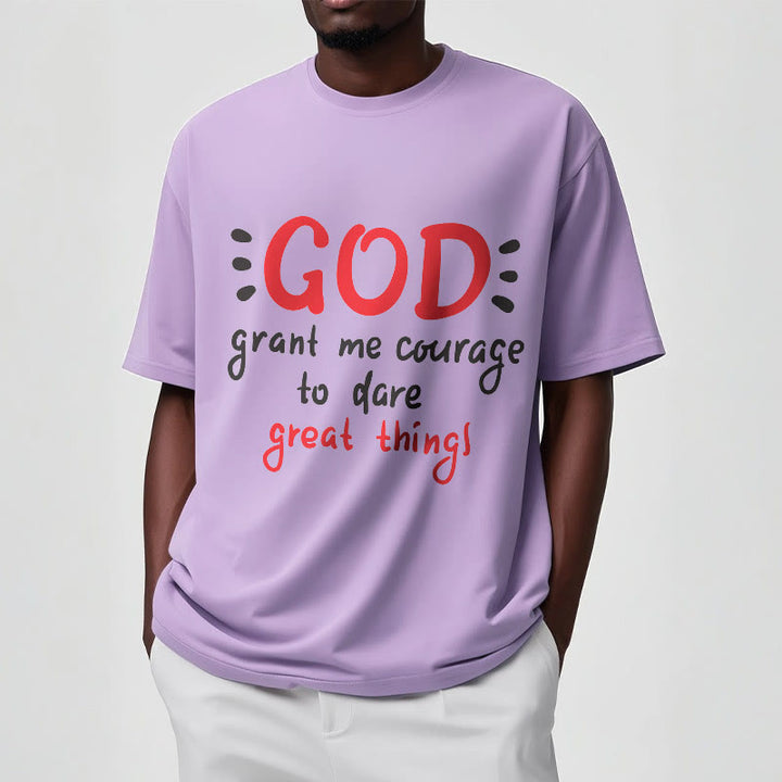 Christianartworkshop Quotation Style God Grant Me Courage Short Sleeve Washed T-shirt - image 14