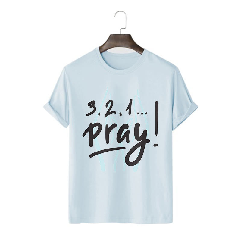 Christianartworkshop Quotation Style Inspirational Prayer Short Sleeve Washed T-shirt - Blue - 2XL - image 17
