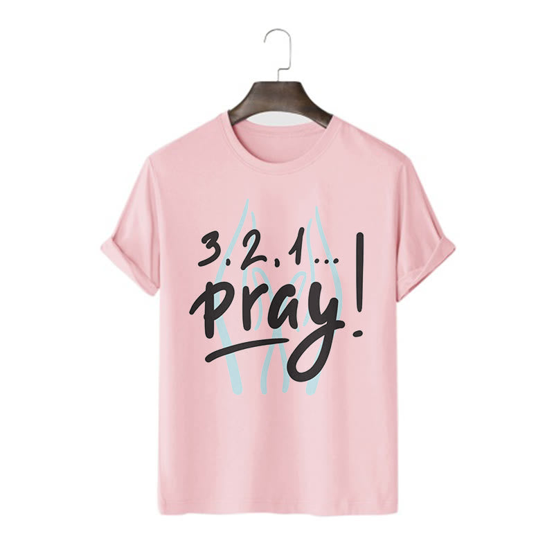 Christianartworkshop Quotation Style Inspirational Prayer Short Sleeve Washed T-shirt - Pink - 2XL - image 13