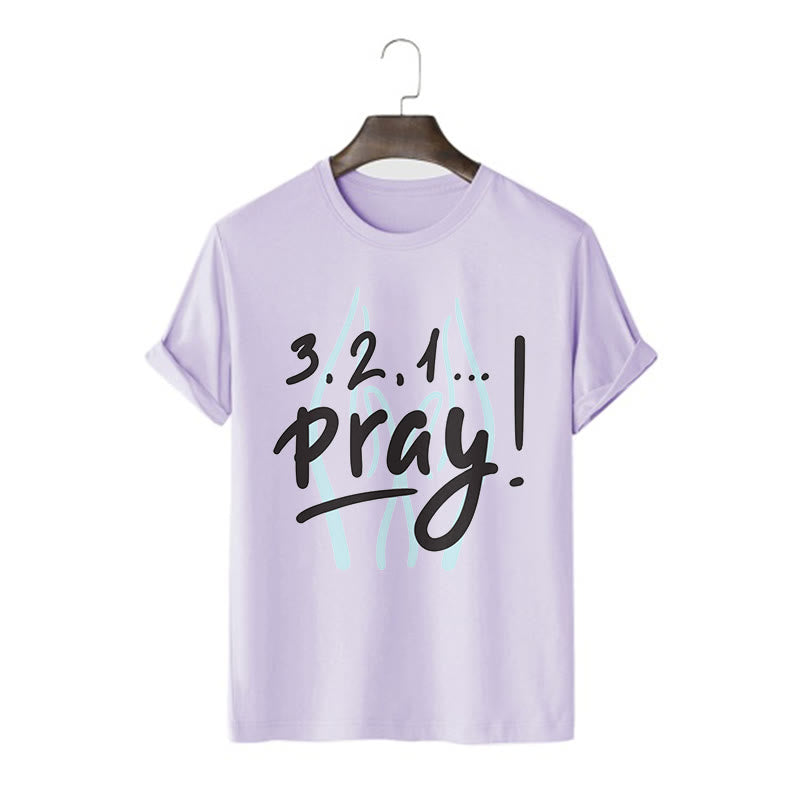 Christianartworkshop Quotation Style Inspirational Prayer Short Sleeve Washed T-shirt - Purple - 2XL - image 15