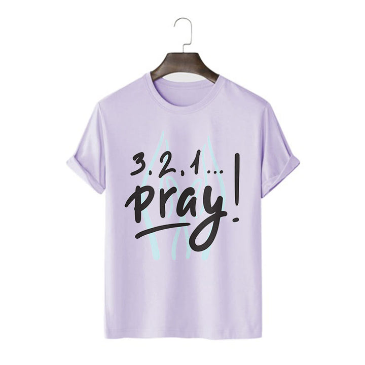 Christianartworkshop Quotation Style Inspirational Prayer Short Sleeve Washed T-shirt - Purple - 2XL - image 15