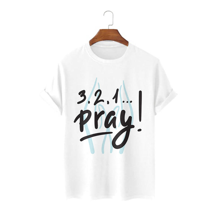 Christianartworkshop Quotation Style Inspirational Prayer Short Sleeve Washed T-shirt - White - 2XL - image 0